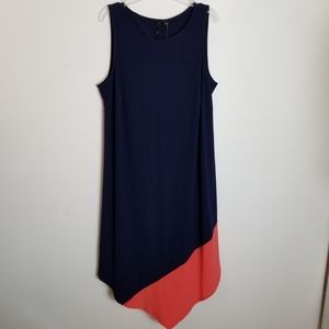Chiasso Asymmetrical Color Block Sleeveless Shift Dress NWT